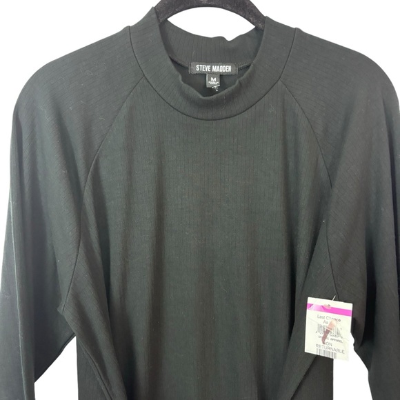 NWT Steve Madden Mock Neck Dolman Sleeve Knot Tie Dress Size M So Soft - Picture 3 of 11